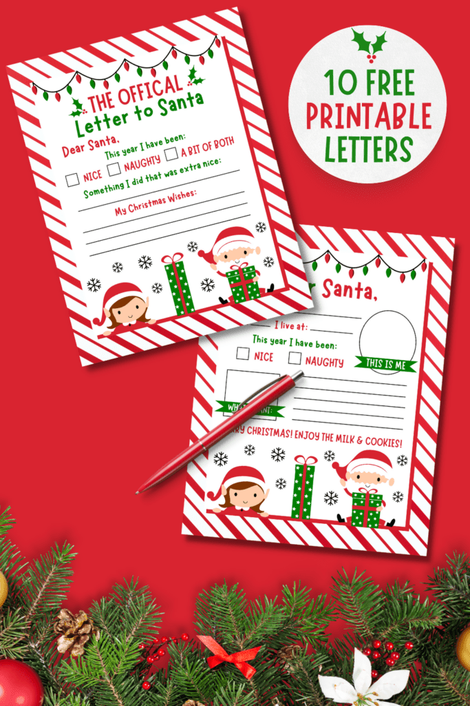 Free Printable Letters To Santa Templates Prudent Penny Pincher