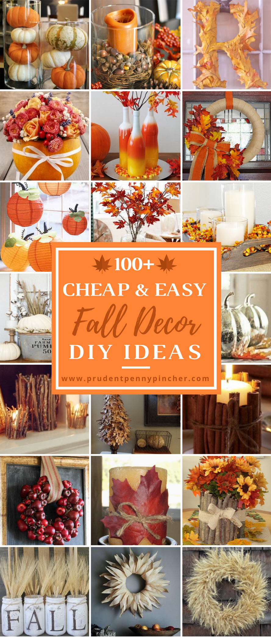 100 Cheap and Easy Fall Decor DIY Ideas - Prudent Penny Pincher