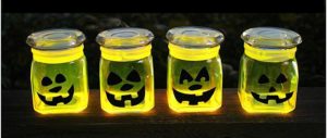 jars glow dark mason halloween jar glue stick craft