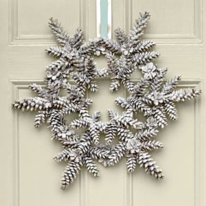 Snowy Pinecone Snowflake Shaped Wreath