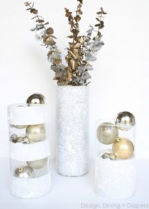 gold and white Winter Vases