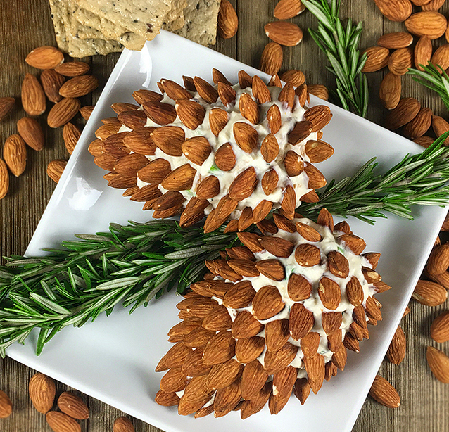 Pine Cone Cheese Ball with Almonds