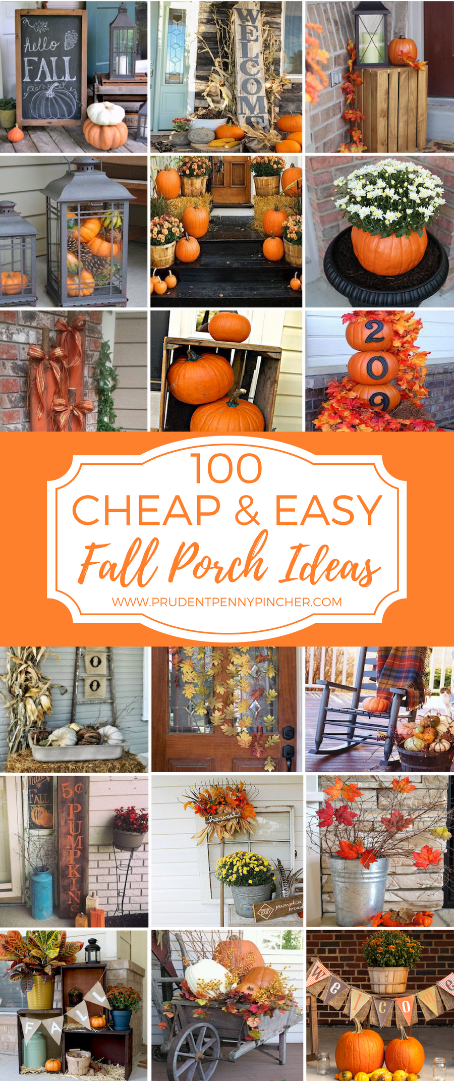 100 Cheap and Easy Fall Porch Decor Ideas - Prudent Penny Pincher