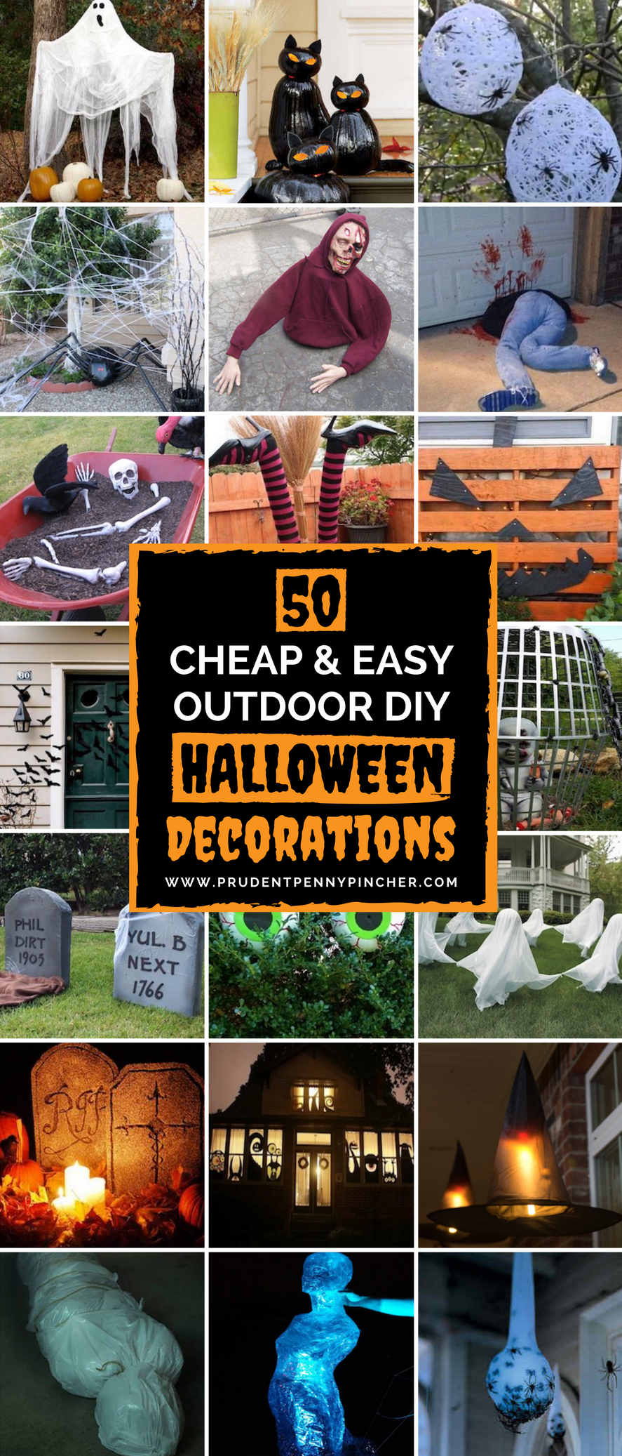 50 Cheap and Easy Outdoor Halloween Decor DIY Ideas - Prudent Penny Pincher