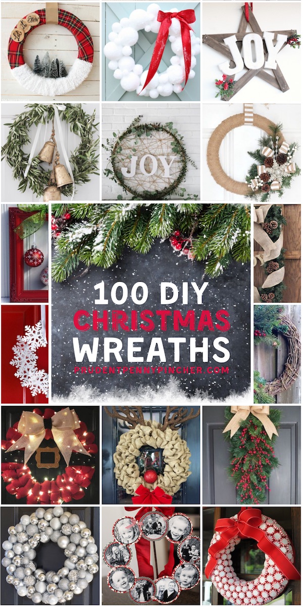Handmade Christmas Evergreen Wreath With Red Ornaments, And A Big