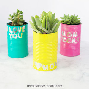 Mother's Day Tin Can Planter craft for kids