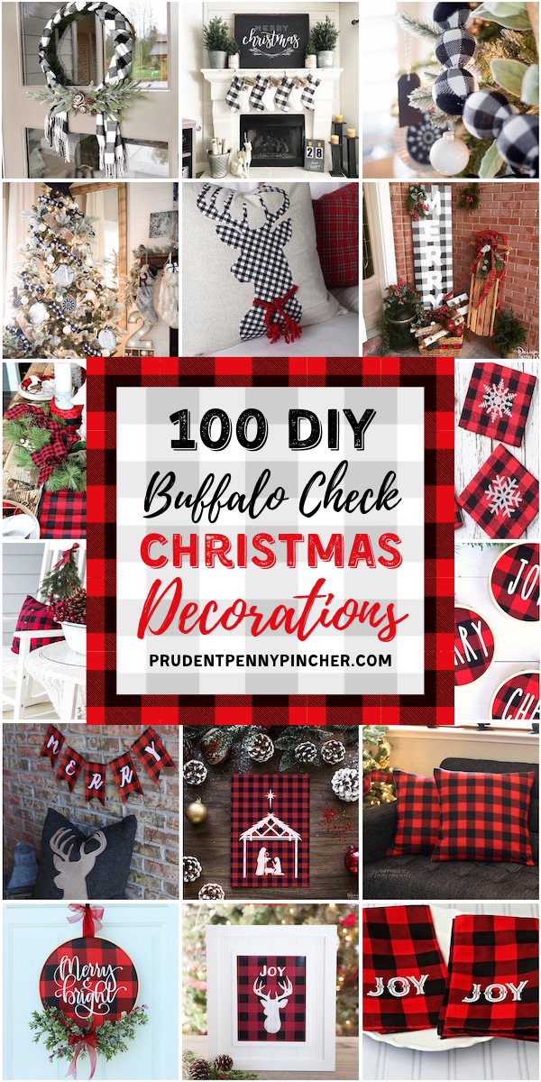 100 DIY Buffalo Check Christmas Decorations