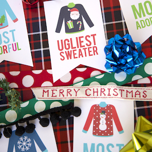 Ugly Sweater Printable Gift Tags - Crafts by Amanda - Christmas Printables