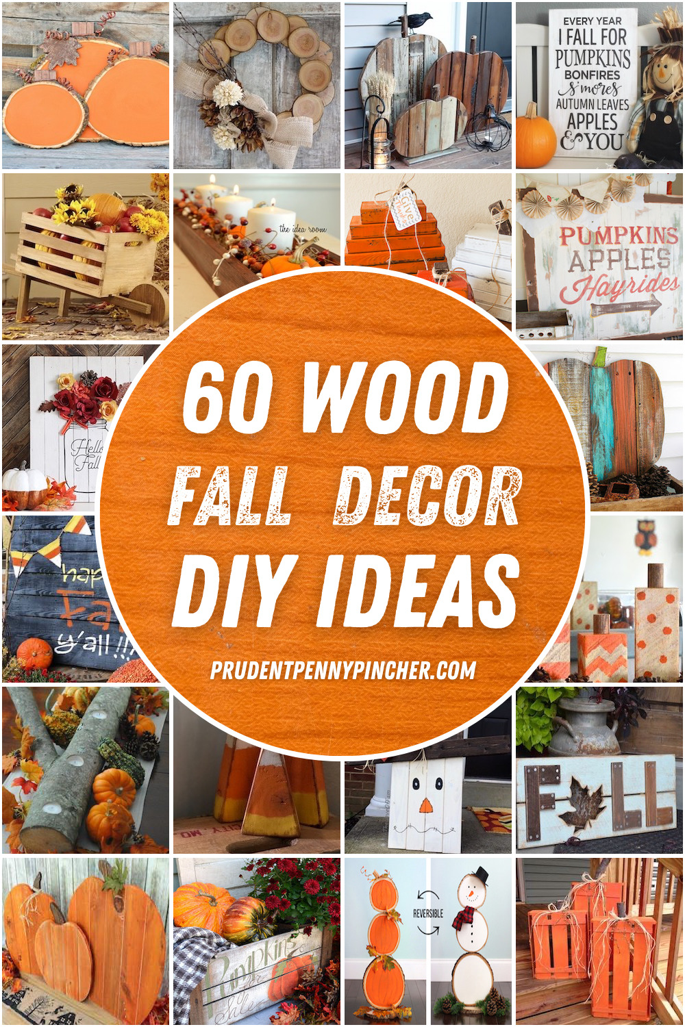 60 Wood DIY Fall Decor Ideas - Prudent Penny Pincher