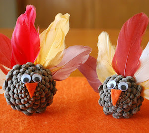 Pinecone Turkey Craft and Free Printable - 100 Directions