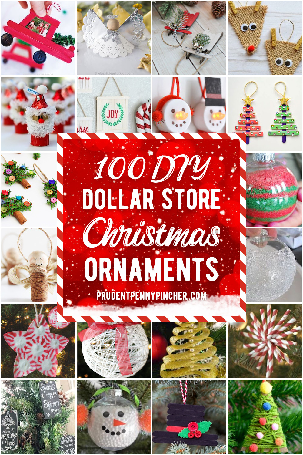 4 Christmas Pine Cone Ornaments Decor DIY, Dollar Tree Red Truck
