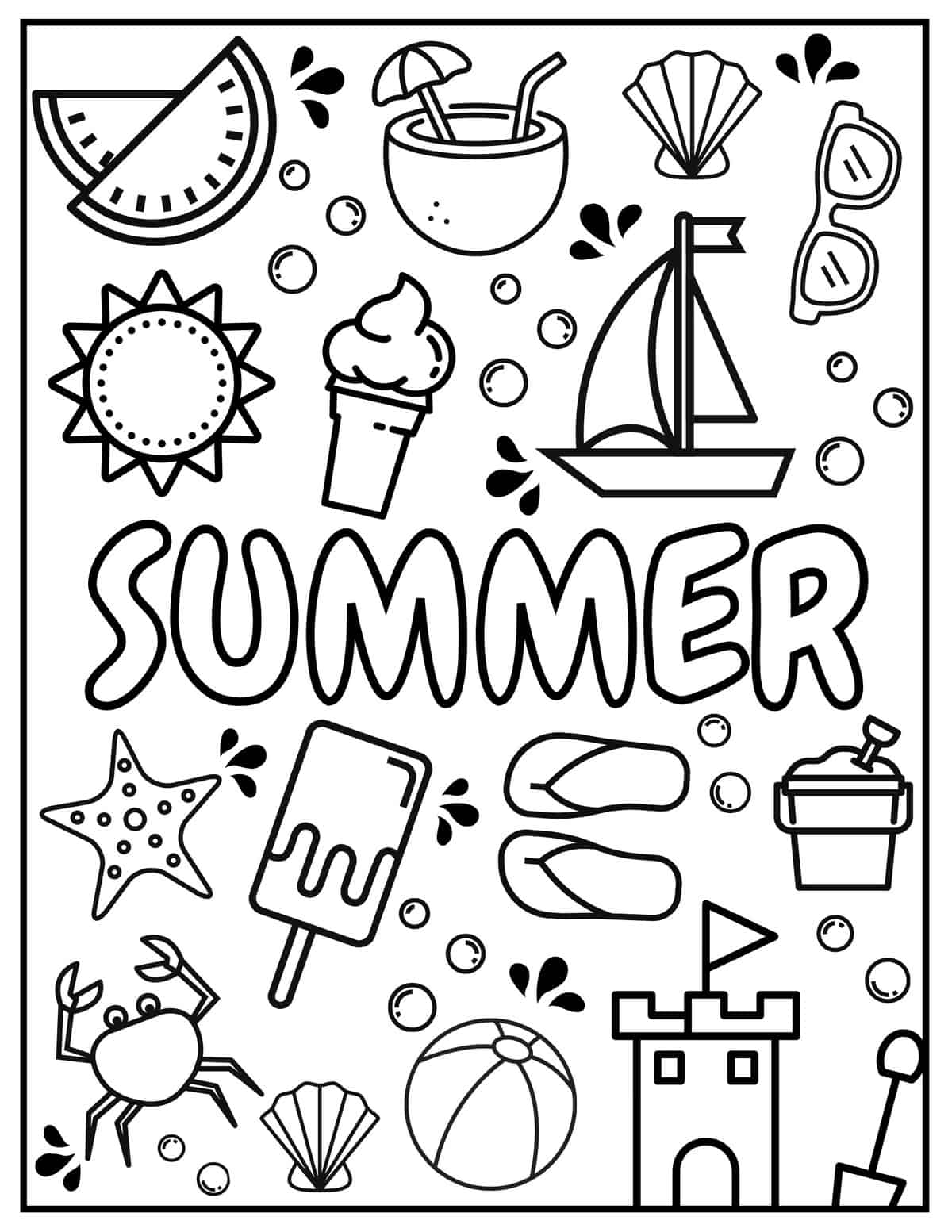 Free Printable Summer Coloring Pages Printable Templates Free