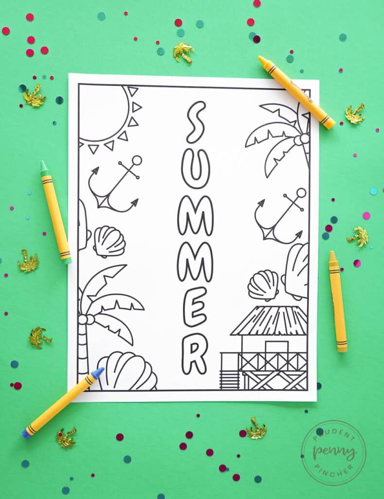 15 Free Summer Coloring Pages for Kids - Prudent Penny Pincher