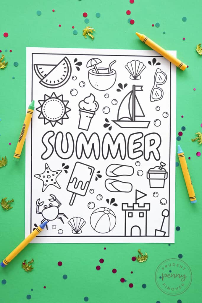 15 Free Summer Coloring Pages for Kids - Prudent Penny Pincher