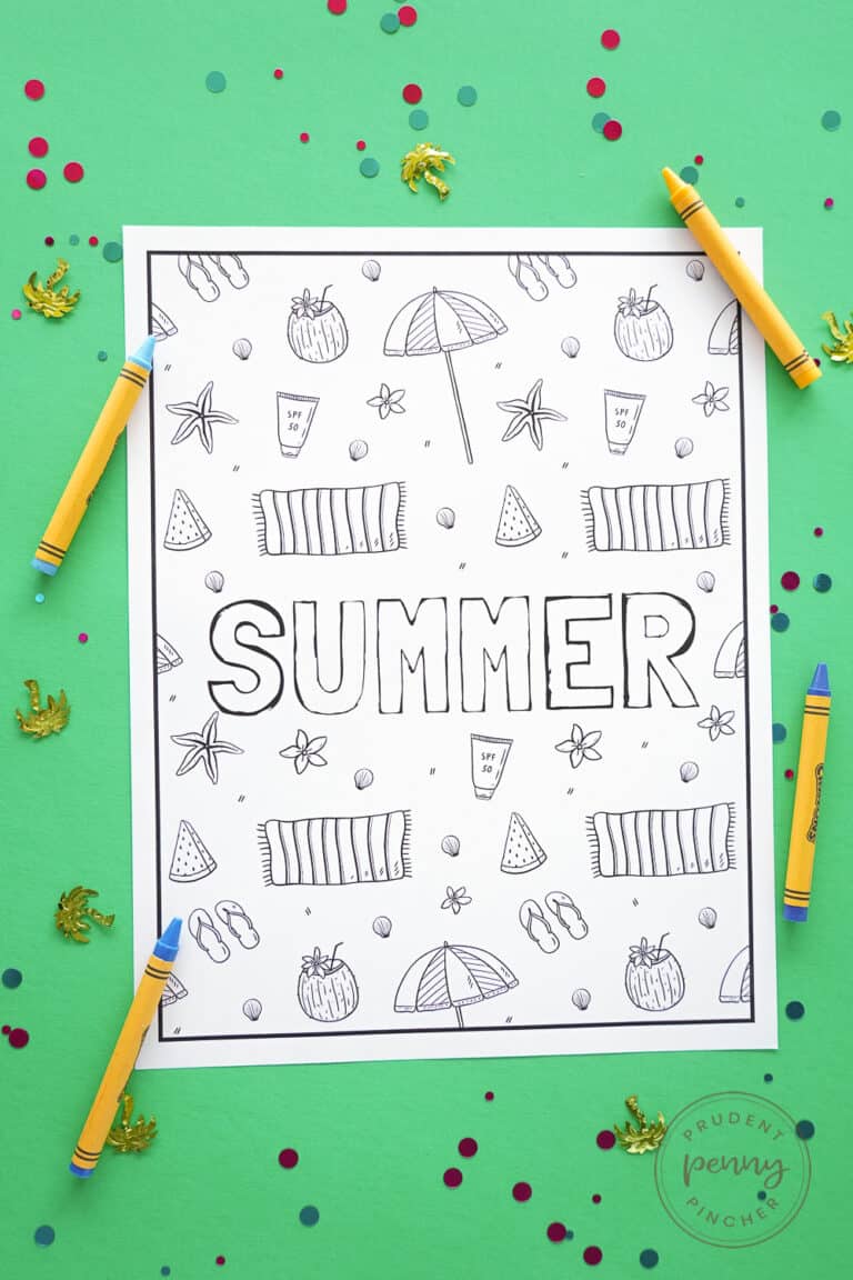 15 Free Summer Coloring Pages for Kids - Prudent Penny Pincher