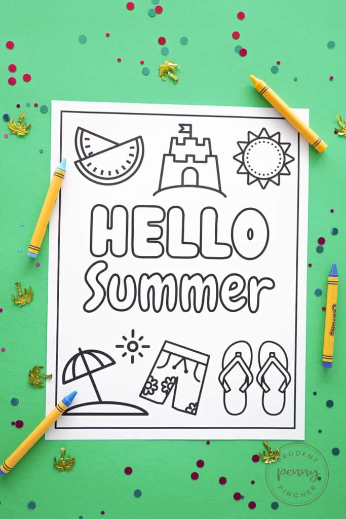 15 Free Summer Coloring Pages for Kids - Prudent Penny Pincher