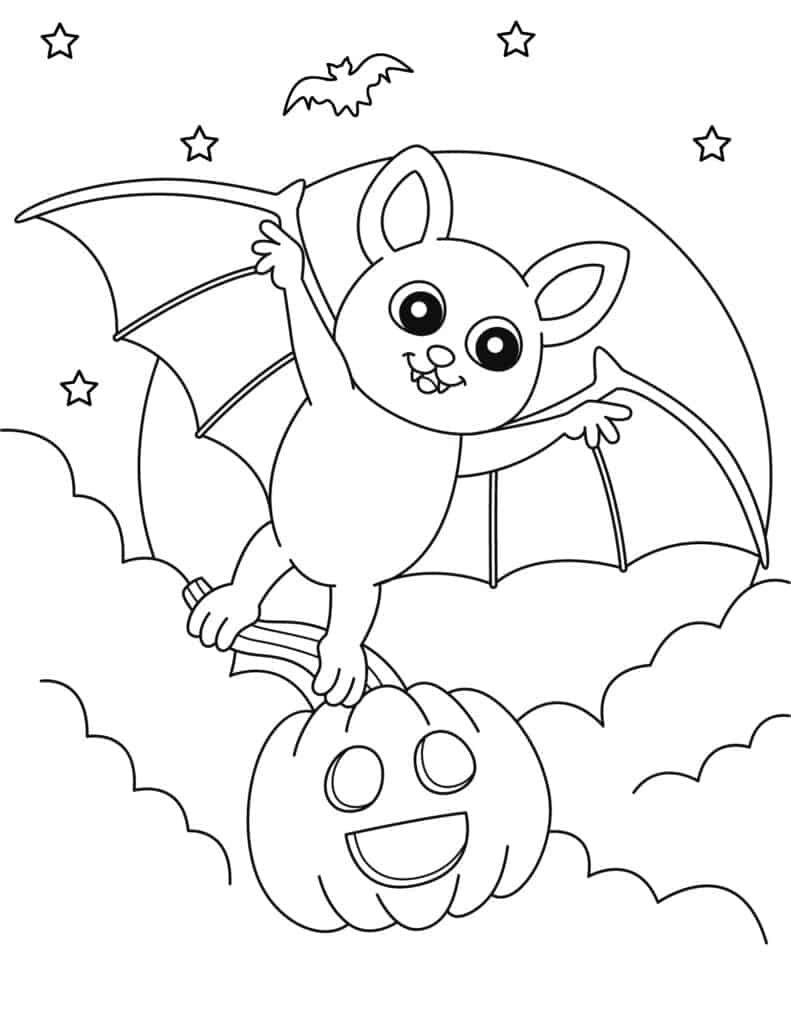 halloween coloring bat