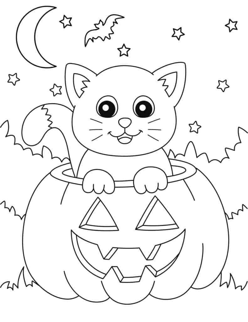 40 Free Halloween Coloring Pages for Kids and Adults - Prudent Penny ...