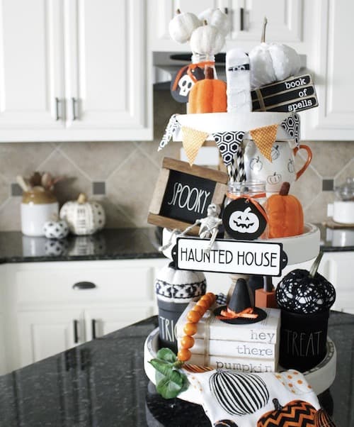 Spooky Haunted House Tiered Tray 
