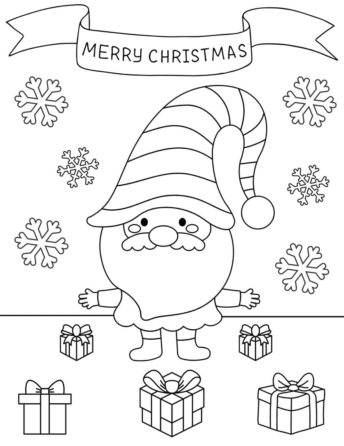 cute santa coloring pages