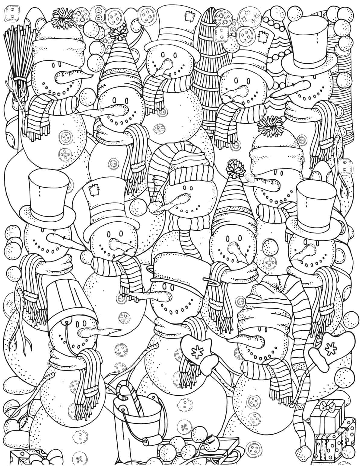christmas coloring pages snowman cute