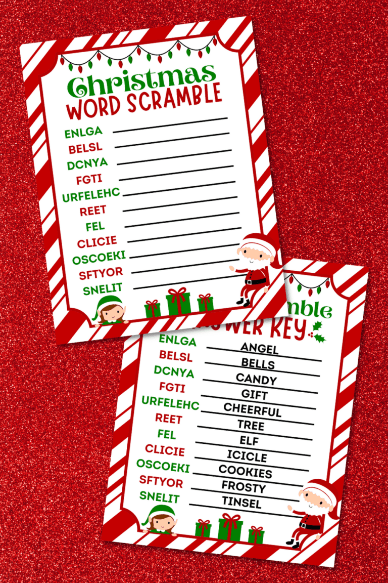 Free Printable Christmas Word Scramble for Kids - Prudent Penny Pincher