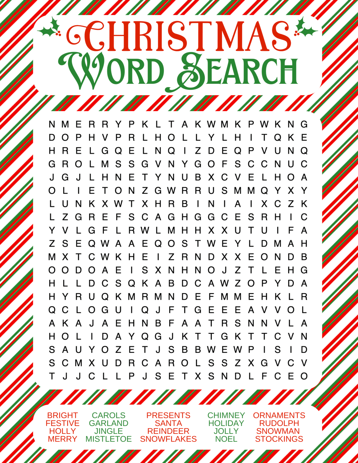 Printable Christmas Word Searches