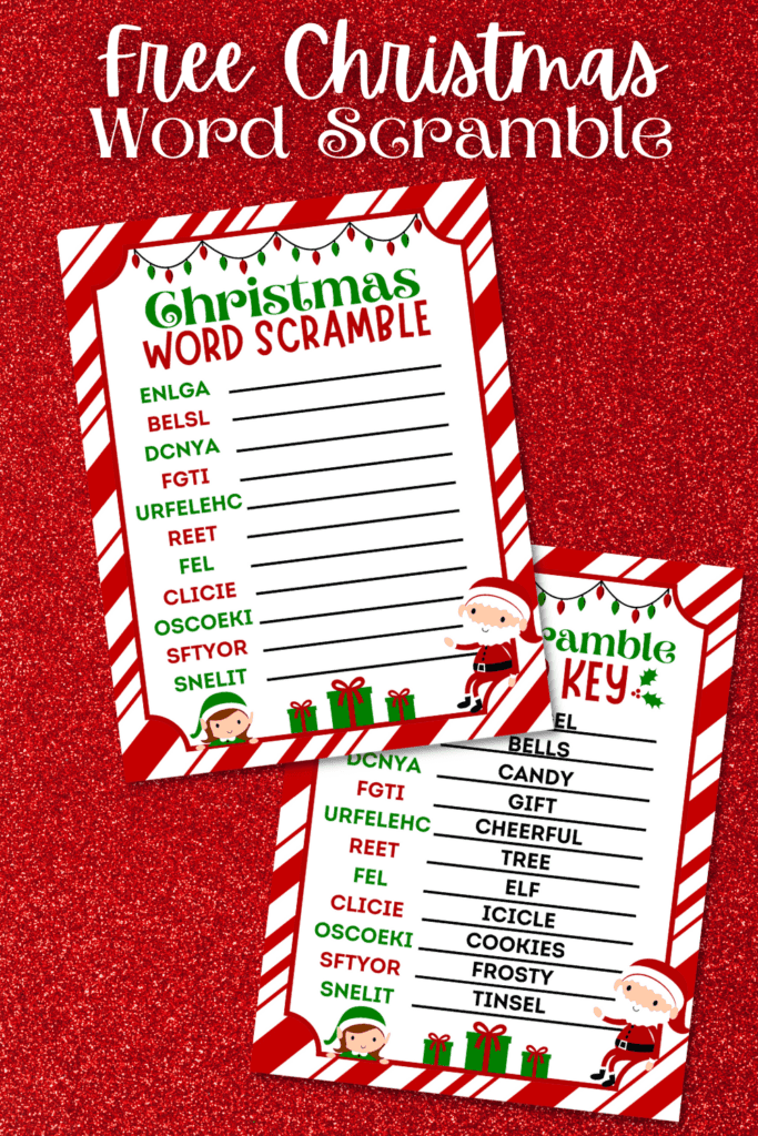 Free Printable Christmas Word Scramble for Kids - Prudent Penny Pincher