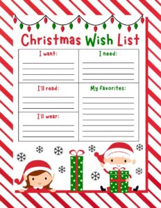 10 Free Christmas Wish List Printables for Kids - Prudent Penny Pincher