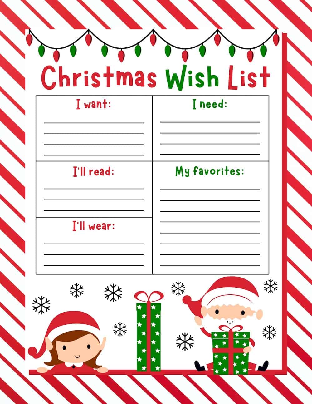 10 Free Christmas Wish List Printables for Kids DIY Playbook