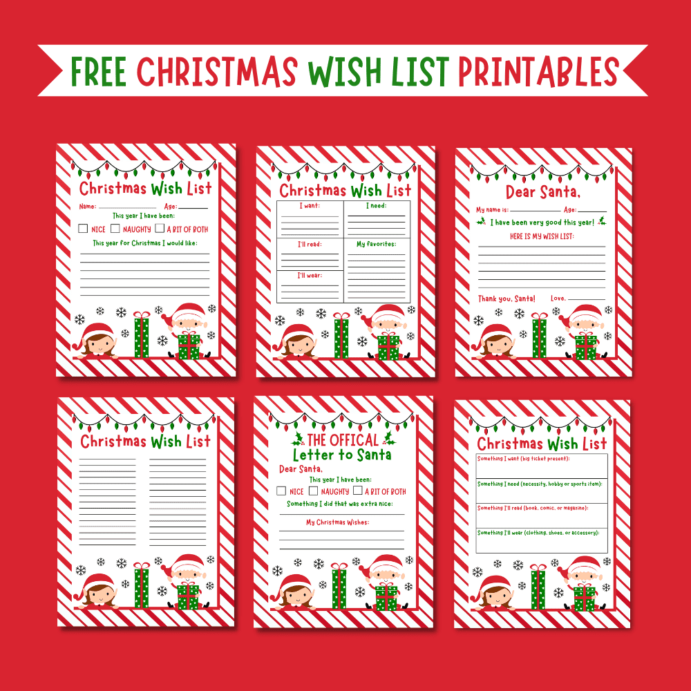 10 Free Christmas Wish List Printables for Kids - Prudent Penny Pincher