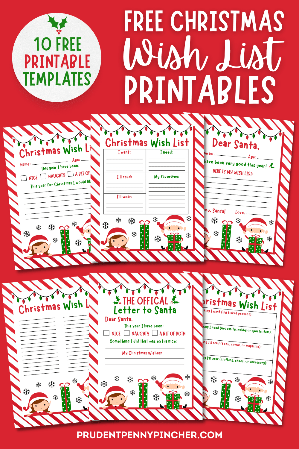 10 Free Christmas Wish List Printables for Kids Prudent Penny Pincher
