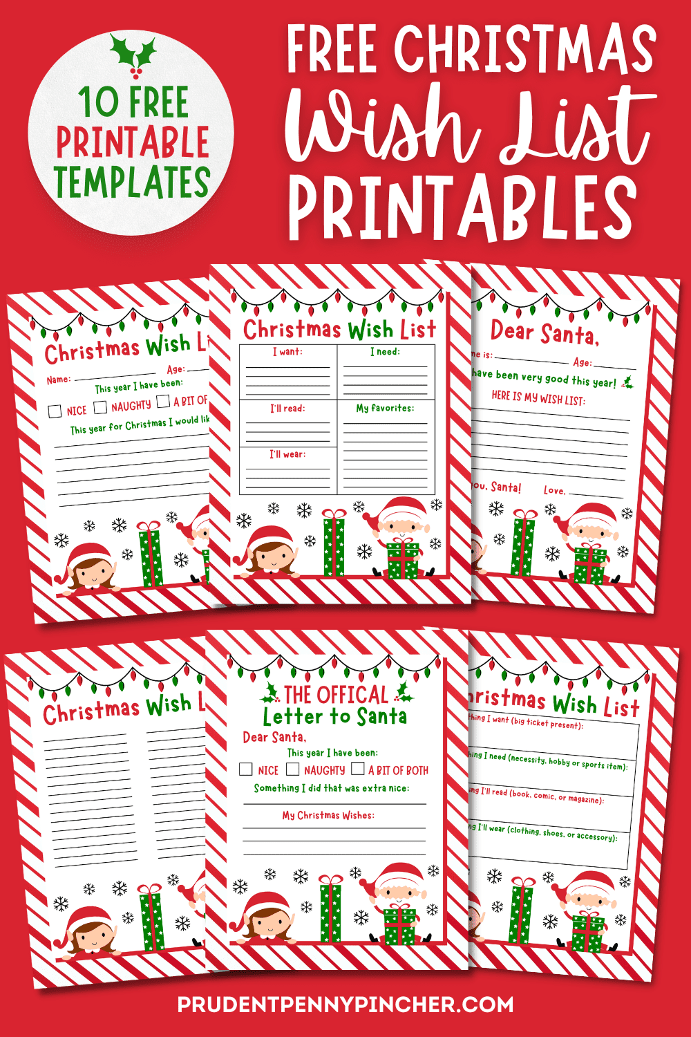 10 Free Christmas Wish List Printables For Kids Prudent Penny Pincher