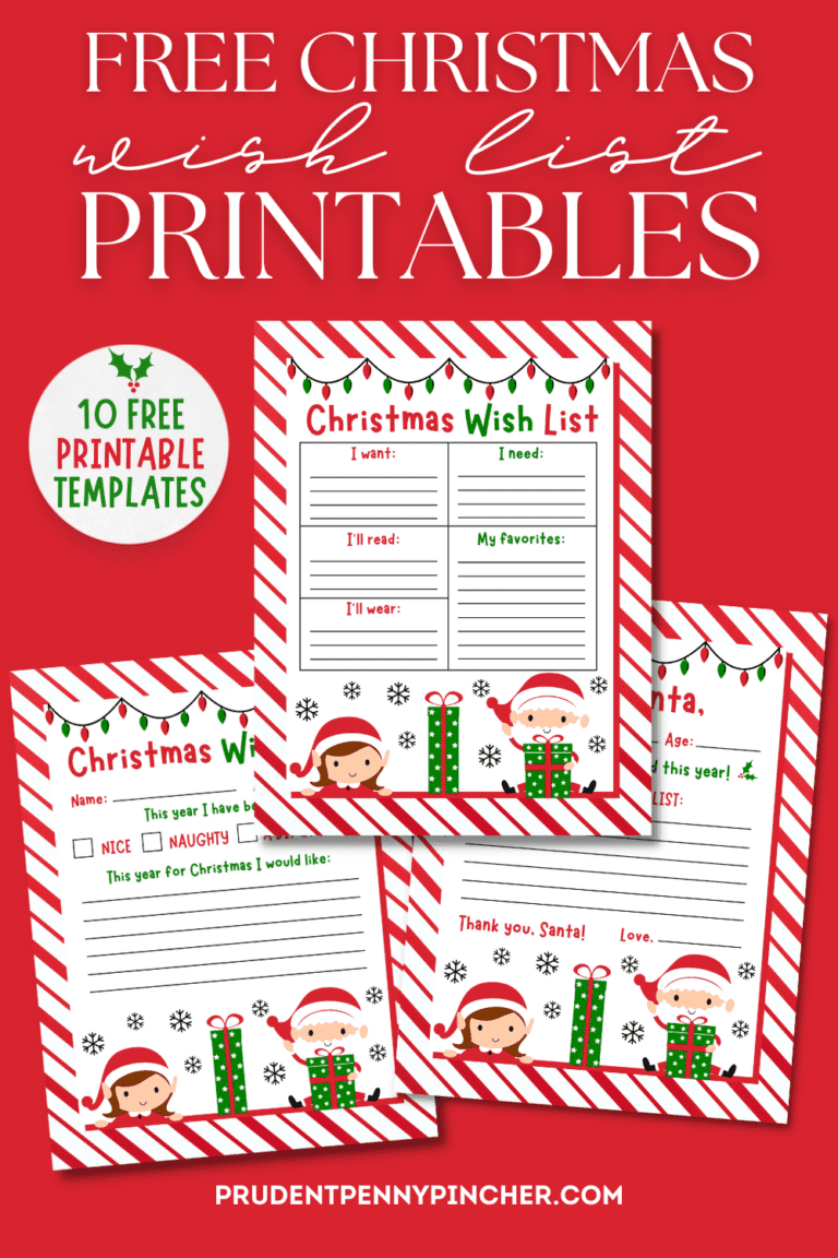 10 Free Christmas Wish List Printables for Kids - Prudent Penny Pincher