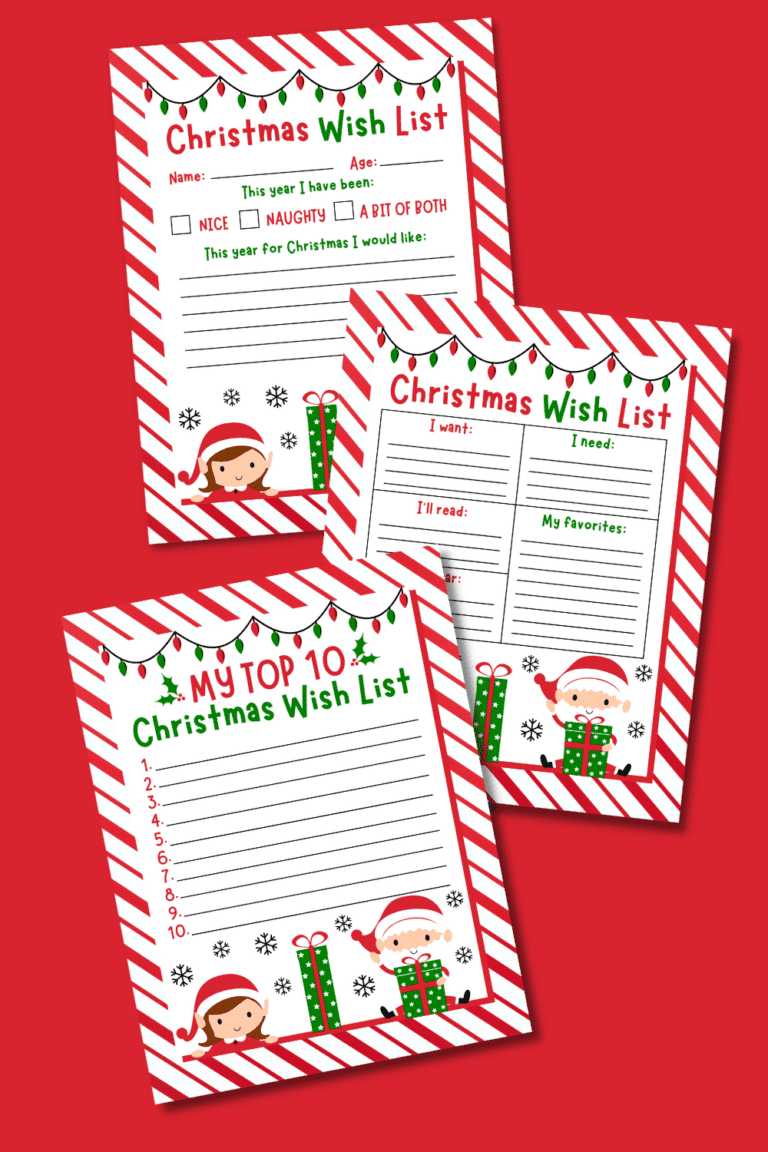 10 Free Christmas Wish List Printables for Kids Prudent Penny Pincher