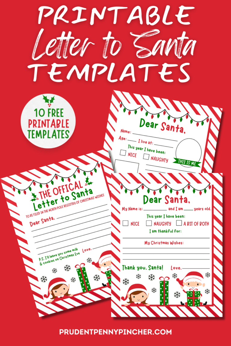 10 Free Printable Letters To Santa Templates - Prudent Penny Pincher
