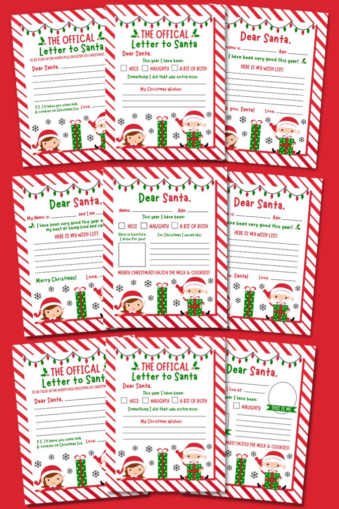 10 Free Printable Letters to Santa Templates - Prudent Penny Pincher