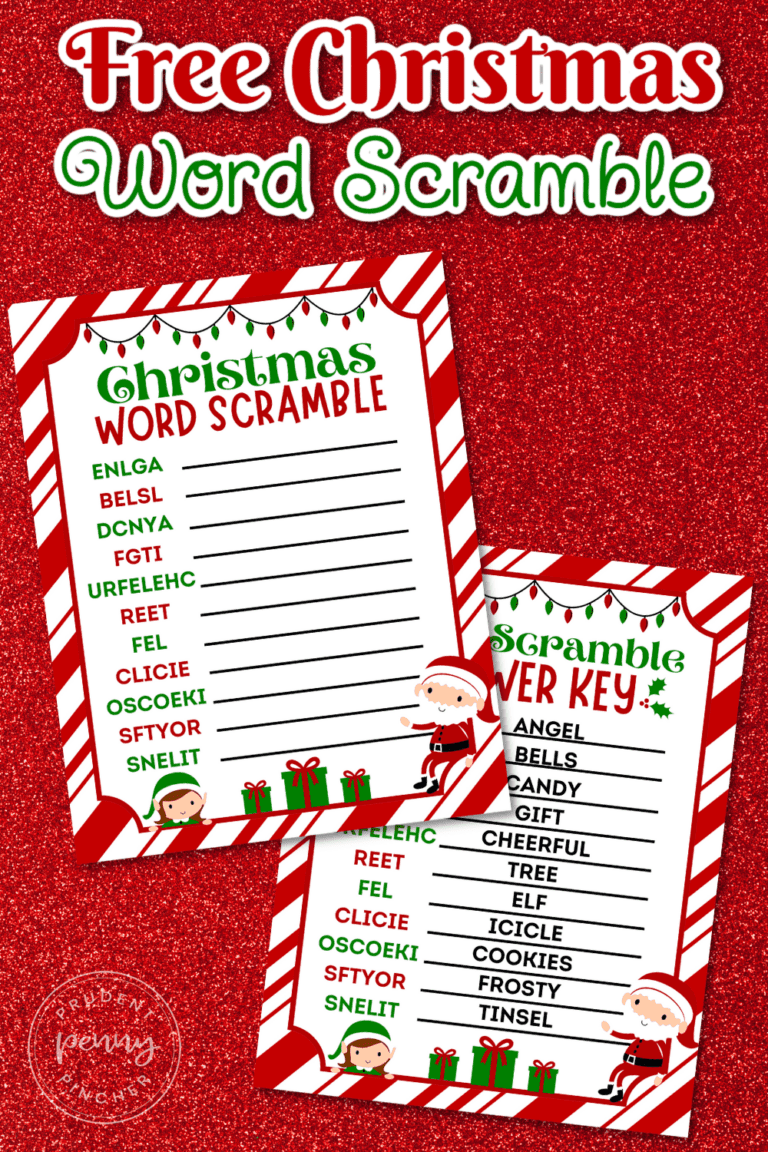 Free Printable Christmas Word Scramble for Kids - Prudent Penny Pincher