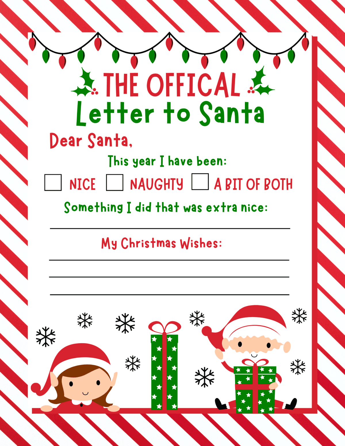 Blank Letter To Santa Template