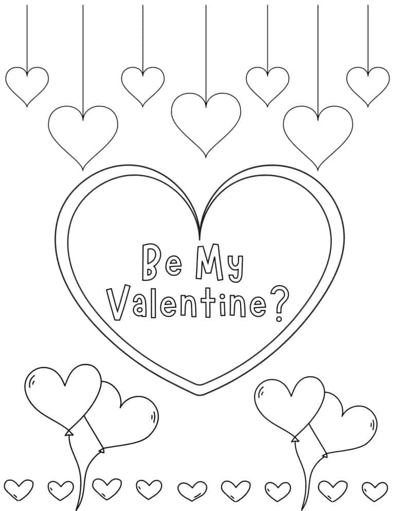 20 Free Valentine's Day Coloring Pages for Kids - Prudent Penny Pincher