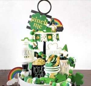 25 St. Patrick's Day Tiered Tray Decor Ideas - Prudent Penny Pincher