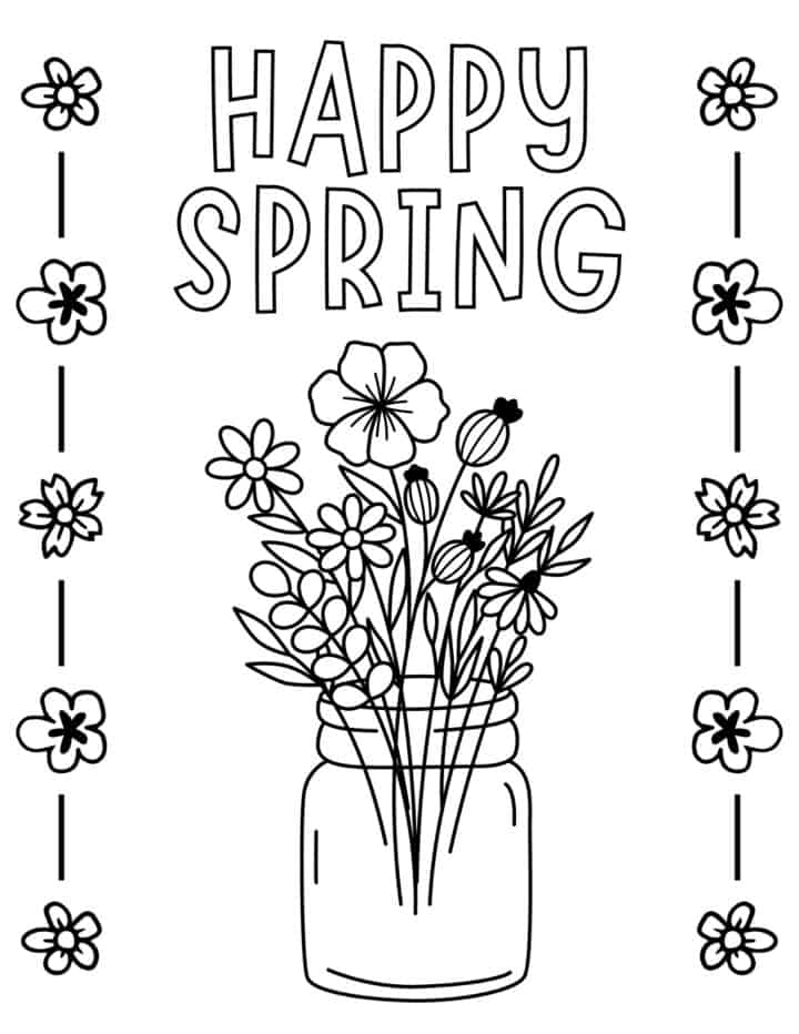 20 Free Spring Coloring Pages For Kids And Adults - Prudent Penny Pincher