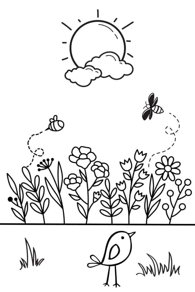 spring time coloring pages