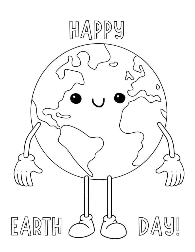 Big Earth Day Coloring Pages to Download & Print
