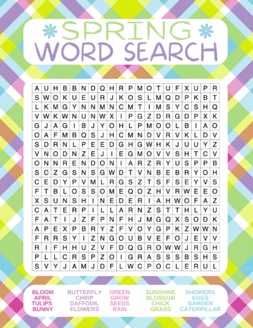 Free Printable Spring Word Search - Prudent Penny Pincher