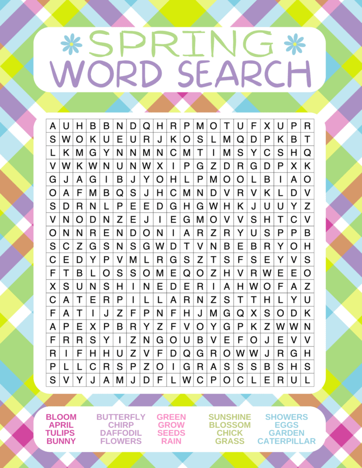 Free Printable Spring Word Search Prudent Penny Pincher