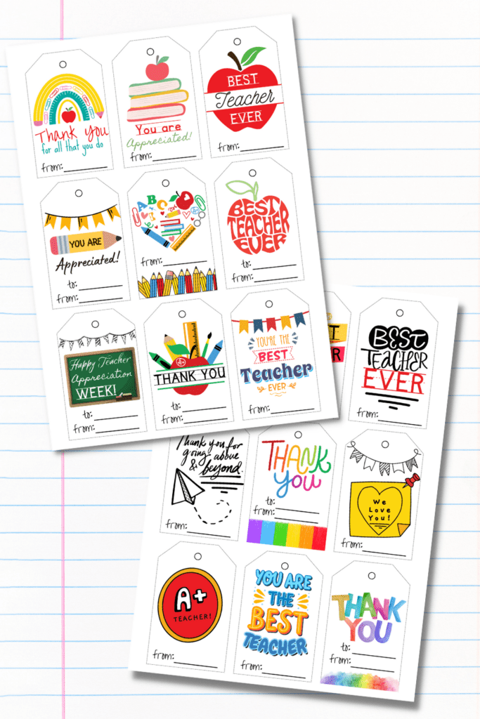 20 Free Printable Teacher Appreciation Tags Prudent Penny Pincher