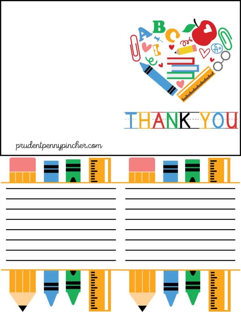 10 Free Teacher Appreciation Card Printables - Prudent Penny Pincher