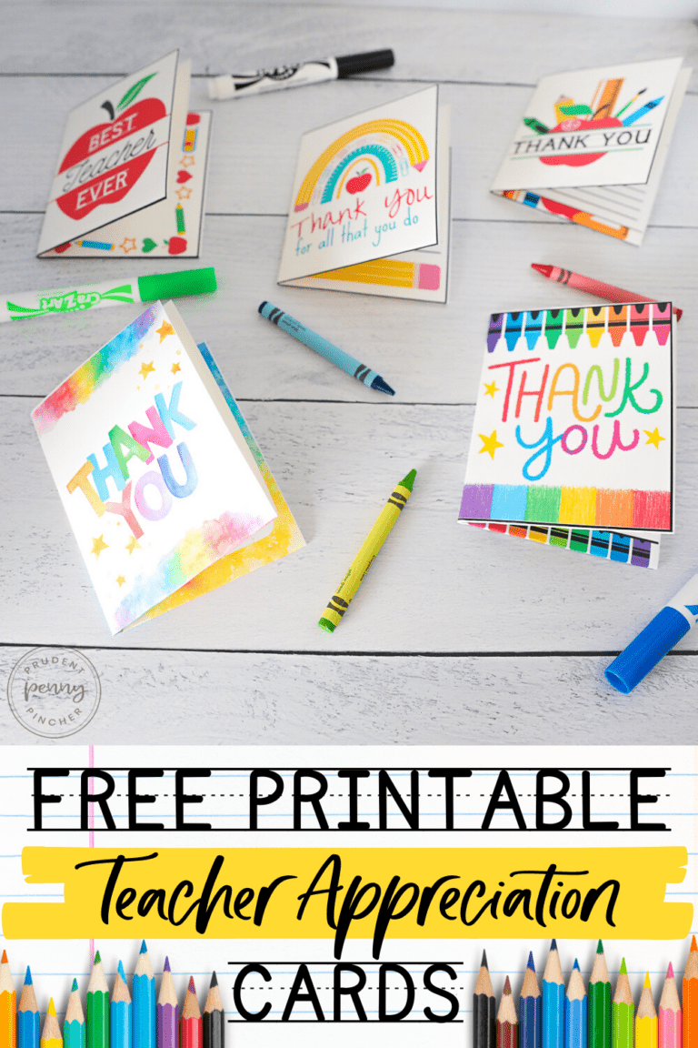 10 Free Teacher Appreciation Card Printables - Prudent Penny Pincher