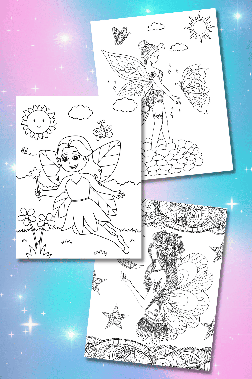 moon fairy coloring pages